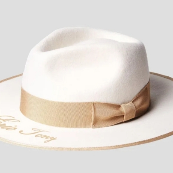 XXL Cream and Tan Fedora - Picture 2 of 2